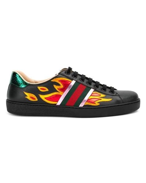 gucci black ophidia crossbodygucci ace sneakers black flame